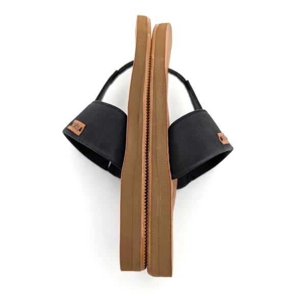 Flojos Grace Hooded Thong Sandal Slip-On Women's Black/Tan Size US7 EU38 - Picture 12 of 13